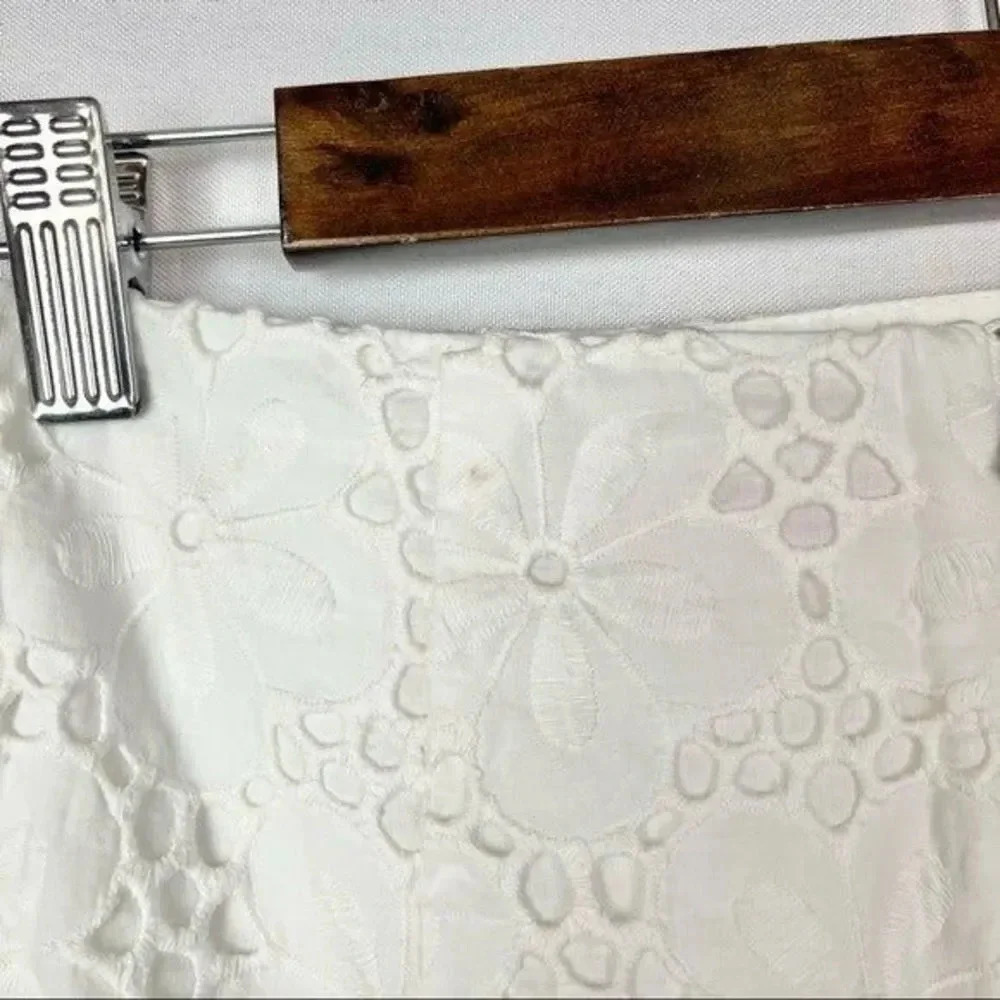 Lilly Pulitzer White Tate Eyelet Lace Scallop Edge Mini Skirt 0 - Picture 4 of 5